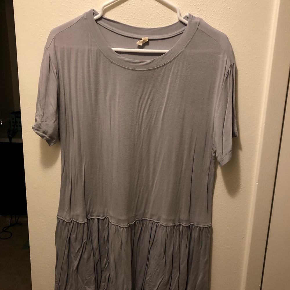 Roolee Light Gray Peplum Top